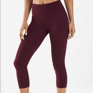 NWT Fabletics High Waist Crop - Plum/Burgundy